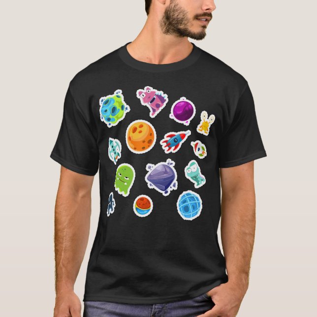 Camiseta Planetas Niños de color (Anverso)