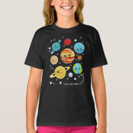 Camiseta Planetas, planetas Kawaii, espacio, cosmos, estrel