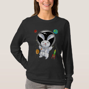 Camiseta Planetas Rocket Cute Bunny Animal Space Astronauta