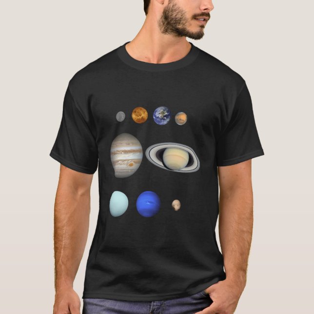 Camiseta Planetas Sistema Solar (Anverso)