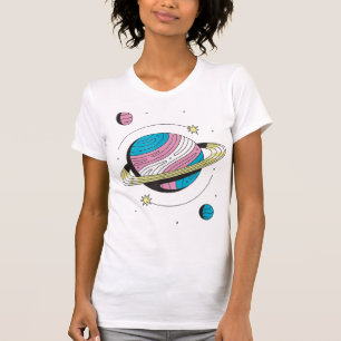 Camiseta Planetas transgénero de galaxia espacial al aire l