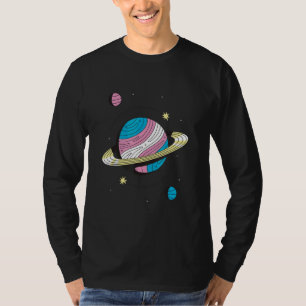 Camiseta Planetas transgénero de galaxia espacial al aire l