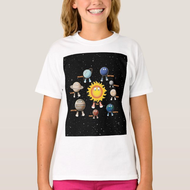 Camiseta Planetas y el sistema solar (Anverso)