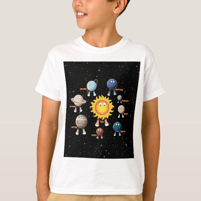 Camiseta Planetas y el sistema solar (Anverso)