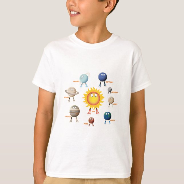 Camiseta Planetas y el sistema solar (Anverso)