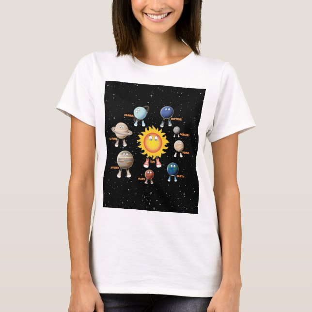 Camiseta Planetas y el sistema solar (Anverso)