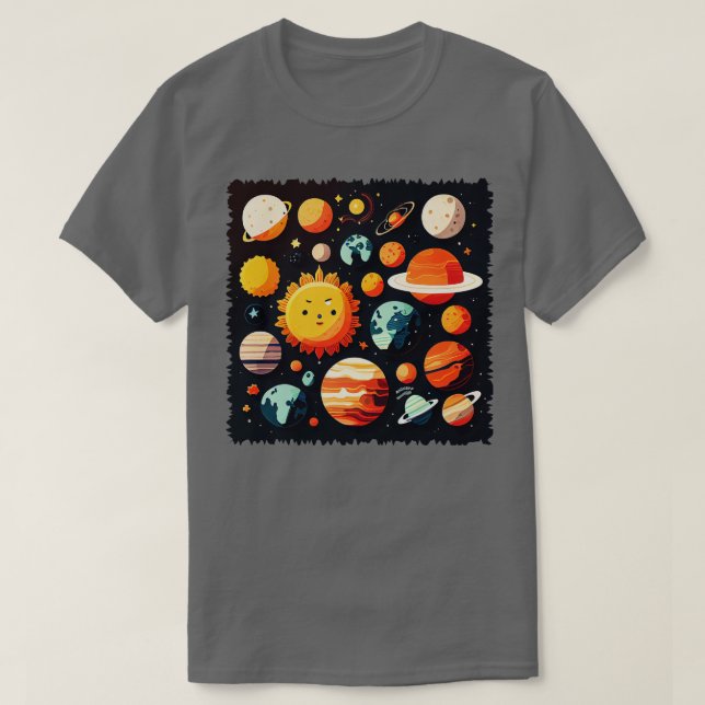 Camiseta Planetas y estrellas (Diseño del anverso)