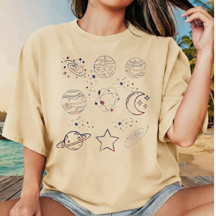 Camiseta Planetas y Estrellas del Universo Celeste en Canic