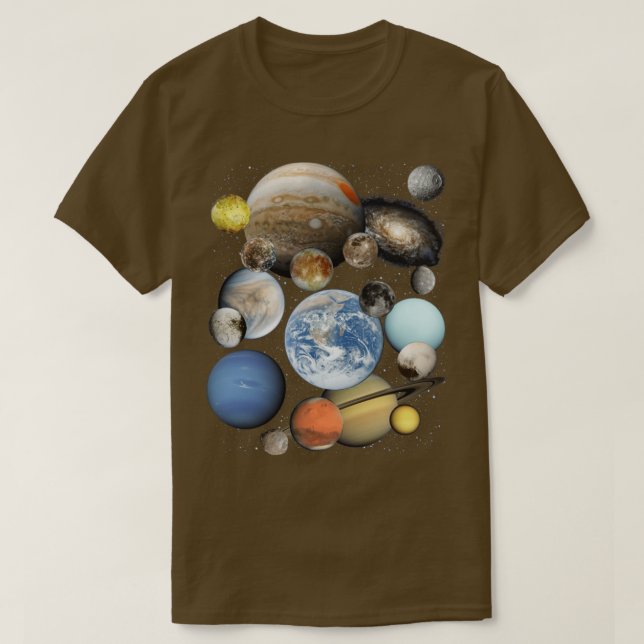 Camiseta Planets and moons of the Solar System (Diseño del anverso)