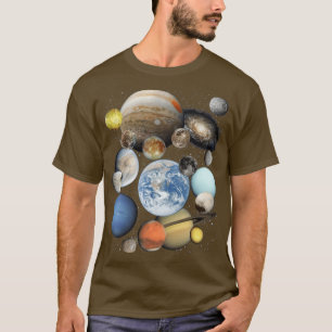Camiseta Planets and moons of the Solar System