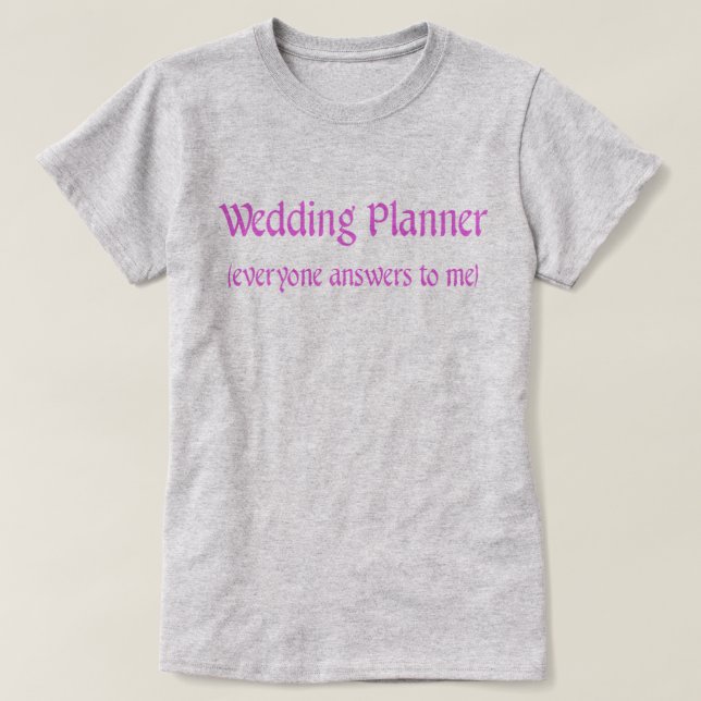 Camiseta Planificador de bodas (Diseño del anverso)