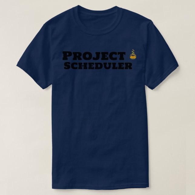Camiseta Planificador de proyectos y café (Diseño del anverso)