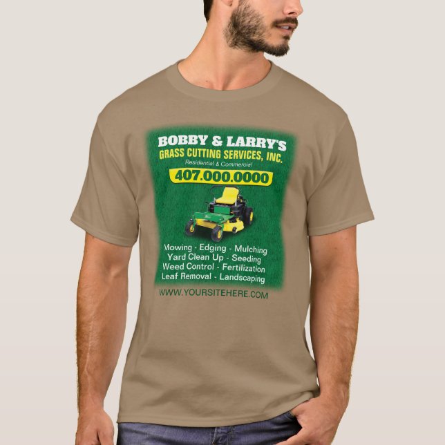 Camiseta Planilla de corte de hierba para cuidado de jardín (Anverso)