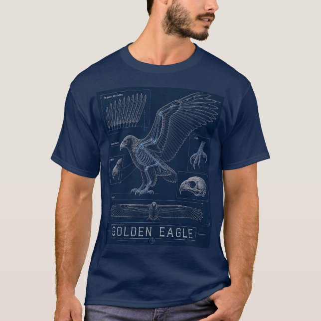 Camiseta Plano de anatomía de águila real (Anverso)