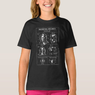 Camiseta plano de casco medieval