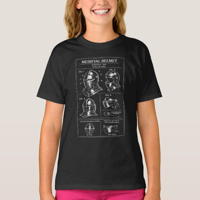 Camiseta plano de casco medieval (Anverso)