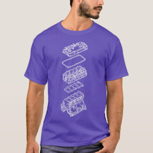 Camiseta Plano de dibujo del motor