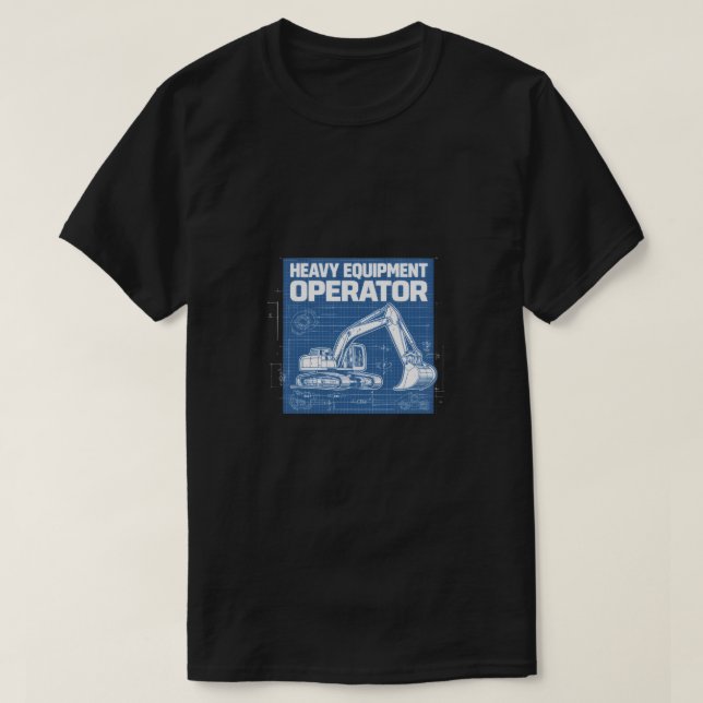 Camiseta Plano de Operador de Equipo Pesado (Diseño del anverso)