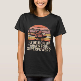 Camiseta Plano de piloto de helicóptero - Arte de línea - E