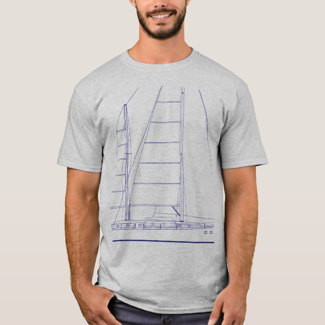 Camiseta Plano de yate de vela (Anverso)