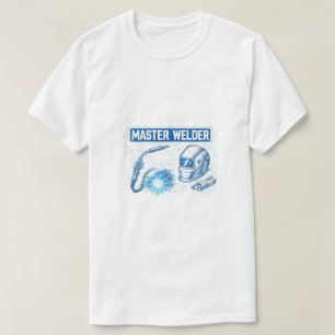 Camiseta Plano técnico de soldador maestro Arte esquemático