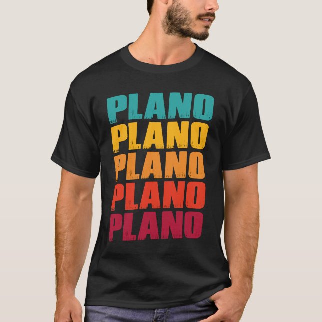 Camiseta Plano Texas Souvenir  Retro Vintage Plano (Anverso)
