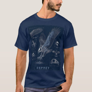 Camiseta Planos de anatomía de águila pescadora