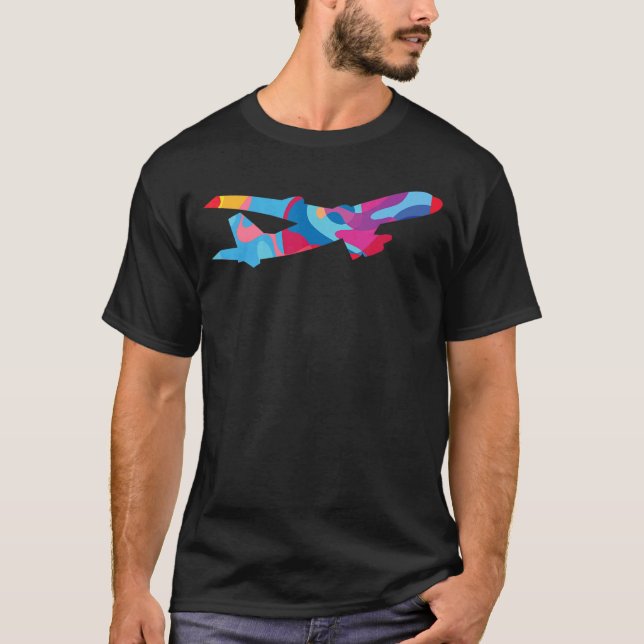 Camiseta Planos de aviones Colorful Graphic (Anverso)