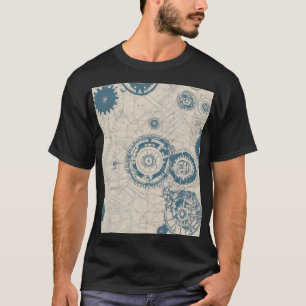 Camiseta Planos de ingeniero engranajes arquitectura estruc