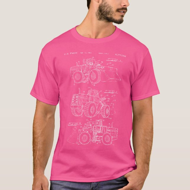 Camiseta Planos de tractor con cargador frontal de construc (Anverso)