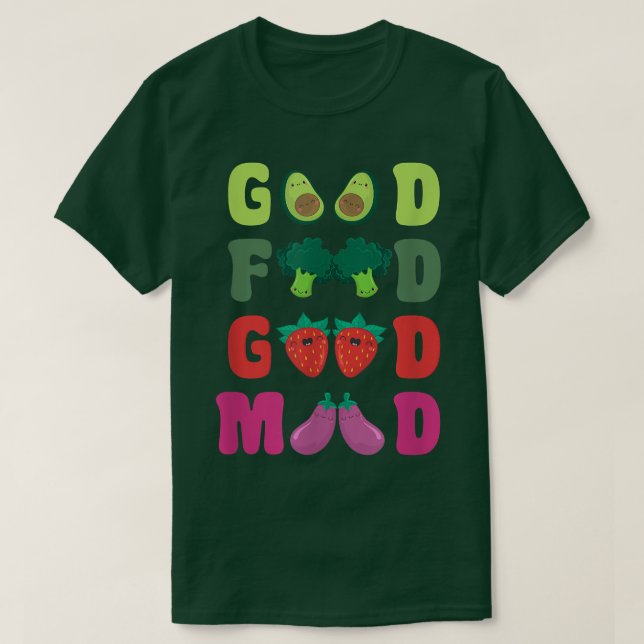 Camiseta Plant Based Food Good Mood Go Vegan World Vegetari (Diseño del anverso)