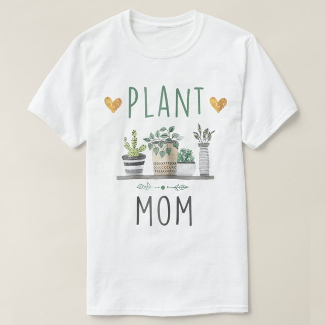Camiseta Plant Mom Watercolor Boho Design (Diseño del anverso)