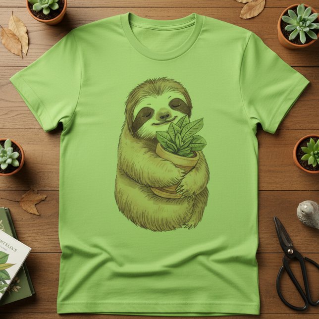 Camiseta Plant Parent Sloth — Cute Sloth for Plant Lovers (Subido por el creador)