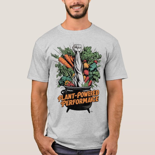 Camiseta Plant-Powered Performance | Vibrant Vegan Athlete (Anverso)