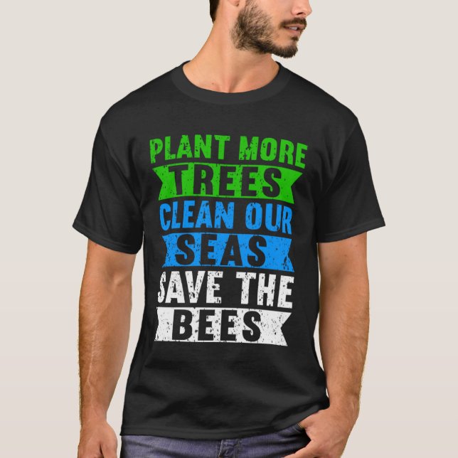 Camiseta Plant Tree Clean Sea Climate Change Teens  Earth D (Anverso)