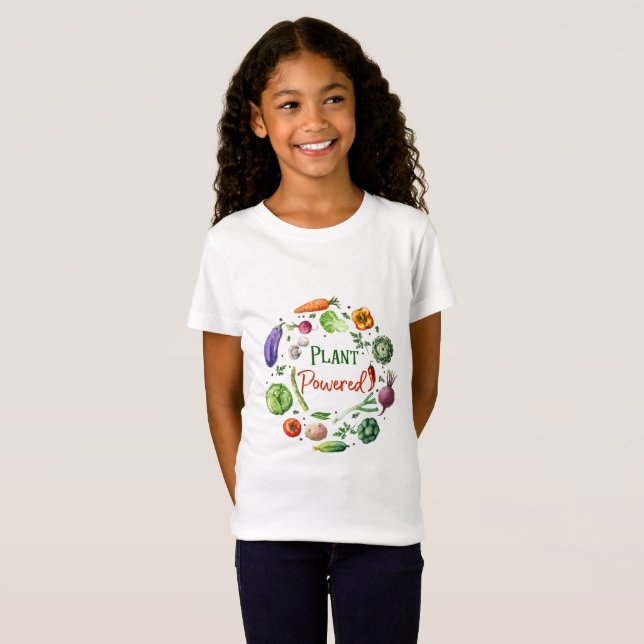 Camiseta Planta-Accionada de los chicas (Anverso completo)