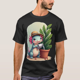 Camiseta Planta Axolotl Padre Jardinería Kawaii Cute Helech