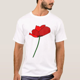 Camiseta Planta de flor roja Rosa de amapola