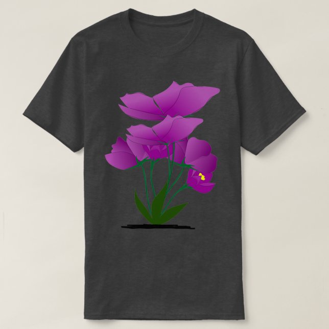 Camiseta Planta de flores moradas de verano (Diseño del anverso)