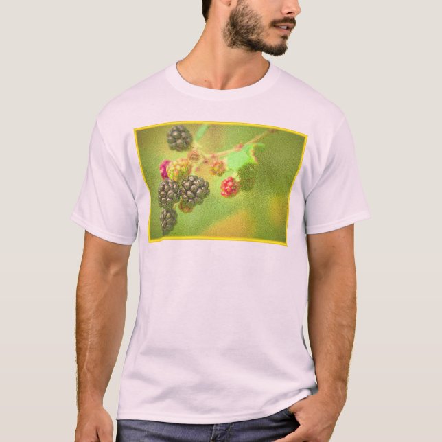 Camiseta "Planta de frutas de Blackberries" Foto Cute. ¡Haz (Anverso)