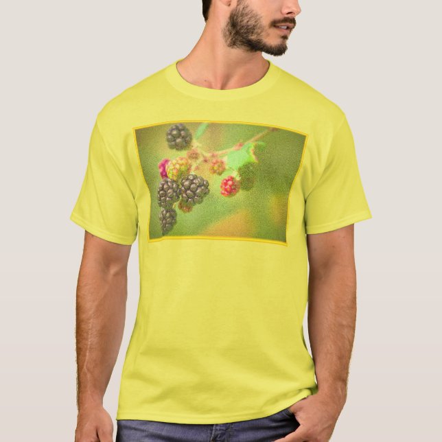 Camiseta "Planta de frutas de Blackberries" Foto Cute. ¡Haz (Anverso)