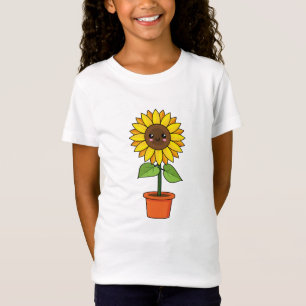 Camiseta Planta de girasol de Kawaii en una olla