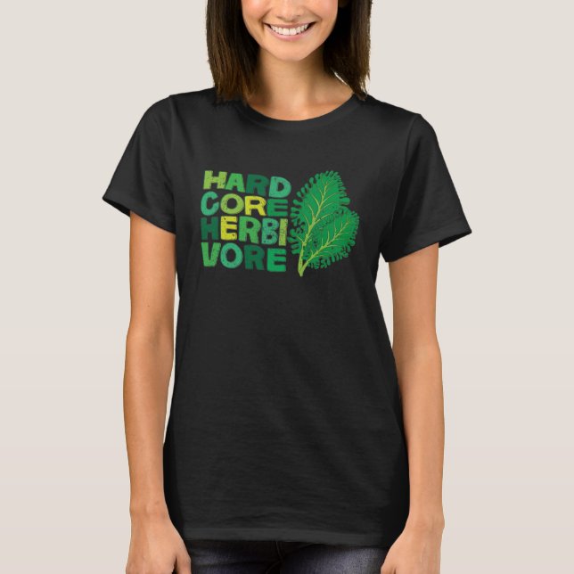 Camiseta Planta de herbivoro de núcleo duro Vegetariano (Anverso)