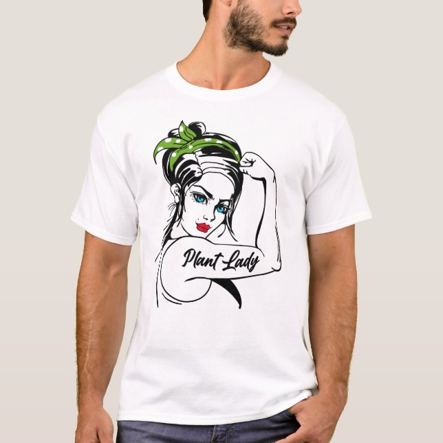 Camiseta Planta de jardinería Lady Rosie The Riveter (Anverso)