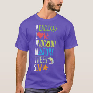 Camiseta Planta de jardinería Paz Amor Aguacate Naturaleza