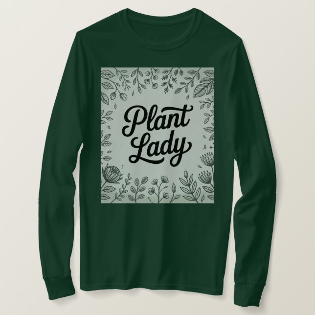 Camiseta Planta de marco botánico verde Lady T-Shirt (Anverso del diseño)