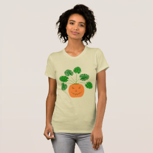Camiseta Planta de Monstera de Halloween en calabaza