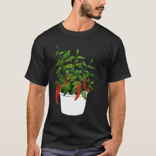 Camiseta Planta de Pimiento Chili Pimientos Fruta Roja Pica