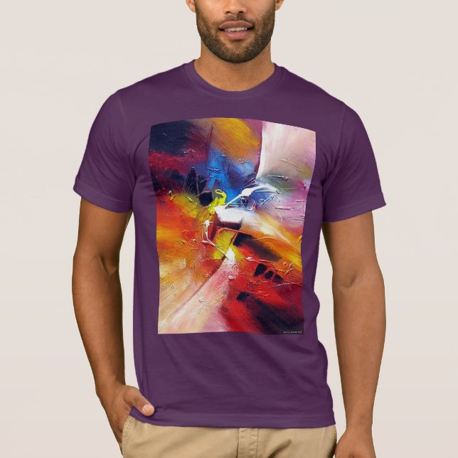 Camiseta Planta de pintura de arte abstracta moderna berenj (Anverso)