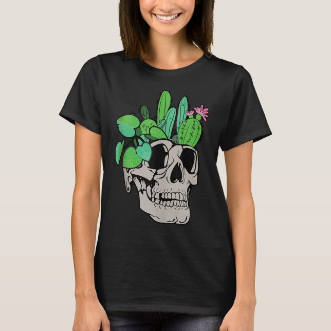 Camiseta Planta de Skull Cute Garden Planters Funny Garden (Anverso)